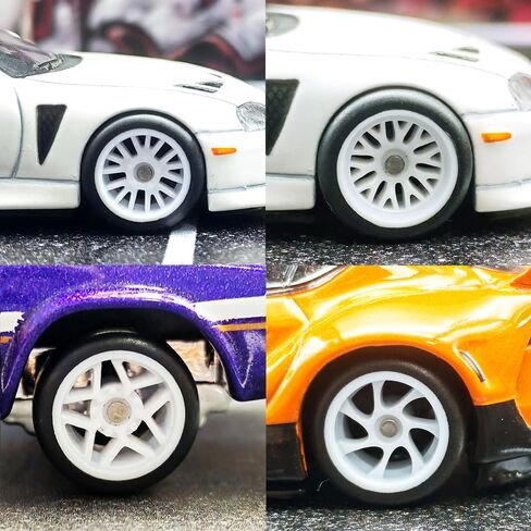 WAVEIST 1/64 Wheels and Tires,Real Rider Series,for Car Culture, The Same Color Electroplated silver but Different Styles,10 sets in a Pack.(Electroplated silver) in Kuwait