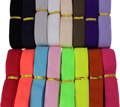 yong 20mm طية على مرنة 32 ياردة 3/4 بوصة واسعة ملونة شرائط مرنة لخياطة الخصر headbands الطفلة فتاة القوس diy لوازم ومشاريع لوازم in Kuwait