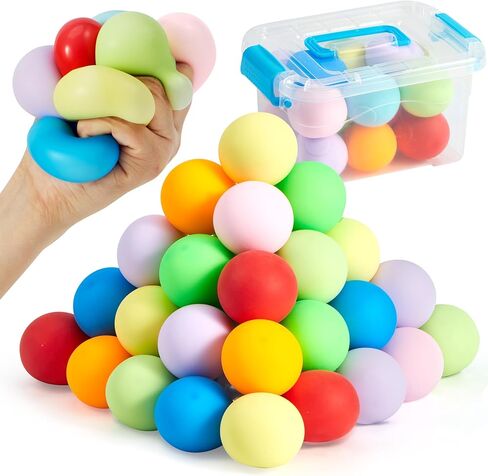 JOYIN 24 Pack Slow Rising Stress Balls, Squishy Sensory Fidget Toys, Hand Therapy Balls for Anxiety Relief, Classroom Prize Box Toys for Kids, Goodie Bag Stuffers, Party Favors in Saudi Arabia