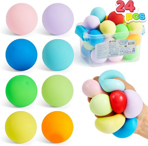 JOYIN 24 Pack Slow Rising Stress Balls, Squishy Sensory Fidget Toys, Hand Therapy Balls for Anxiety Relief, Classroom Prize Box Toys for Kids, Goodie Bag Stuffers, Party Favors in Saudi Arabia