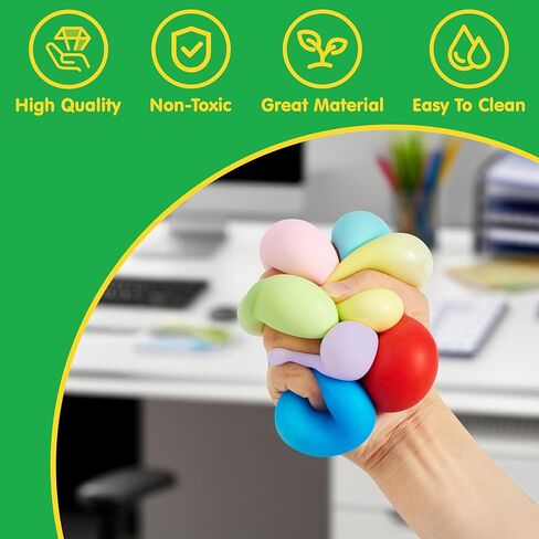 JOYIN 24 Pack Slow Rising Stress Balls, Squishy Sensory Fidget Toys, Hand Therapy Balls for Anxiety Relief, Classroom Prize Box Toys for Kids, Goodie Bag Stuffers, Party Favors in Saudi Arabia