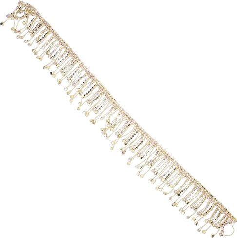 Tassel Chain, 36 in Rhinestone Fringe Bridal Applique Trim Crystal Clothing Bag Wedding Decoration Jewelry Sewing DIY Crafts(Gold) in Saudi Arabia