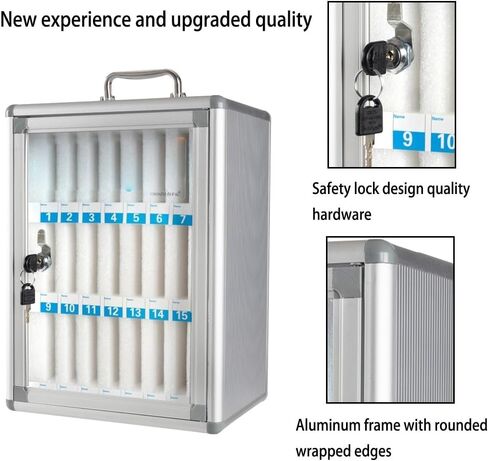 Cell Phone Locker Portable Aluminum Alloy 6-60 Slots Cell Phone Locker Wall-Mounted Pocket Chart Mobile Phone Lockbox with Handle for Classroom Office Exam(60) in Saudi Arabia