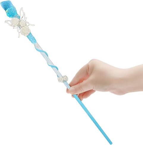 Rileryan Handcrafted Crystal Gemstone Fairy Wands Princess Wand Magic Wand for Witch Wizard Halloween Christmas Decor Accessories Birthday Gift (Blue) in Kuwait