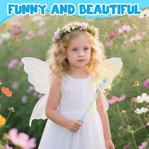 Rileryan Handcrafted Crystal Gemstone Fairy Wands Princess Wand Magic Wand for Witch Wizard Halloween Christmas Decor Accessories Birthday Gift (Blue) in Kuwait