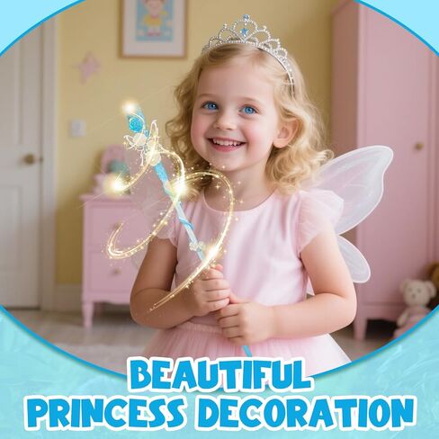 Rileryan Handcrafted Crystal Gemstone Fairy Wands Princess Wand Magic Wand for Witch Wizard Halloween Christmas Decor Accessories Birthday Gift (Blue) in Kuwait