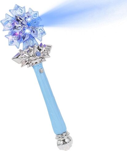 Snowflake Fairy Wand: Spray Light Up Princess Wand with Music for Girls Princess Cosplay Birthday Party Favors Blue (Without Batteries) in Kuwait