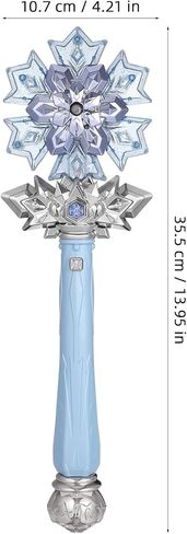 Snowflake Fairy Wand: Spray Light Up Princess Wand with Music for Girls Princess Cosplay Birthday Party Favors Blue (Without Batteries) in Kuwait