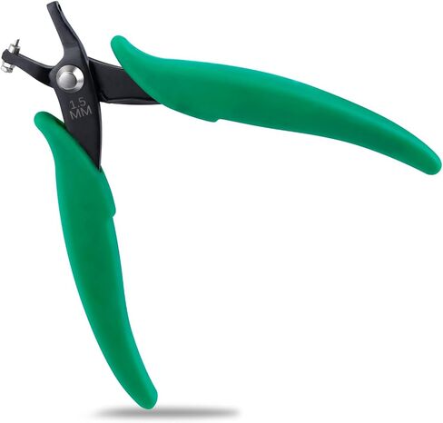 1.5mm Metal Hole Punch Pliers Sheet Metal Short Jaw Jewelry Hole Punch for Jewelry Pliers Precision Making Tool Craft Beading Hobby Green in Kuwait