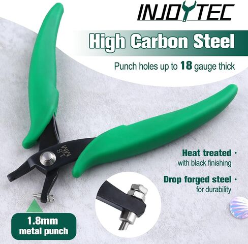 1.5mm Metal Hole Punch Pliers Sheet Metal Short Jaw Jewelry Hole Punch for Jewelry Pliers Precision Making Tool Craft Beading Hobby Green in Kuwait