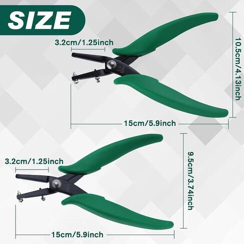 1.5mm Metal Hole Punch Pliers Sheet Metal Short Jaw Jewelry Hole Punch for Jewelry Pliers Precision Making Tool Craft Beading Hobby Green in Kuwait