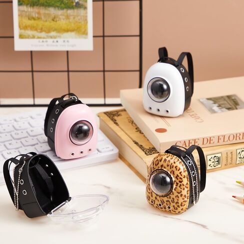 4 Pcs Mini Doll Backpack Set, Realistic Miniature Pet Carrier & Backpack Keychain, 4 Styles Doll Accessories for 17 cm Dolls in Saudi Arabia