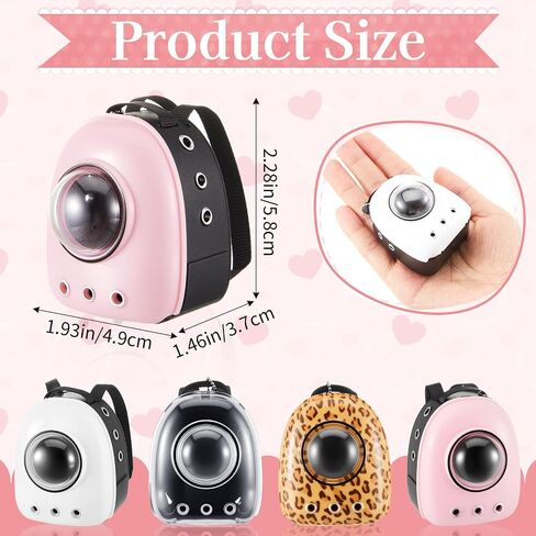 4 Pcs Mini Doll Backpack Set, Realistic Miniature Pet Carrier & Backpack Keychain, 4 Styles Doll Accessories for 17 cm Dolls in Saudi Arabia