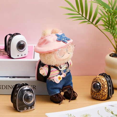 4 Pcs Mini Doll Backpack Set, Realistic Miniature Pet Carrier & Backpack Keychain, 4 Styles Doll Accessories for 17 cm Dolls in Saudi Arabia