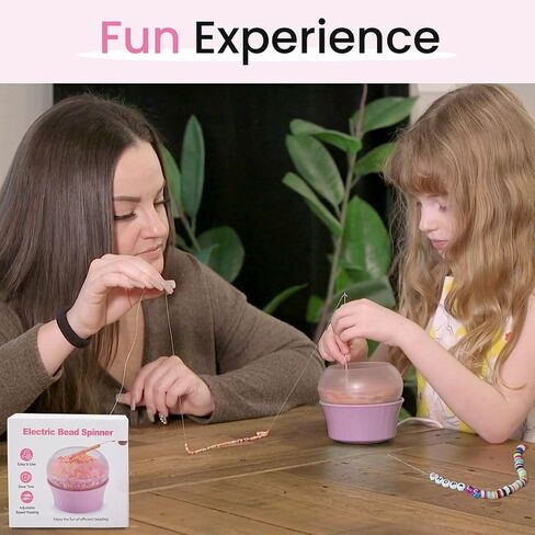 Clay Bead Spinner for Jewelry Making Necklace Bracelet Maker Machine - Electric Bead Spinner Kit with 2 Big Eye Needles & Accessories Friendship Cute Trendy Unique Waist Beads Birthday Gifts - Blue in Saudi Arabia