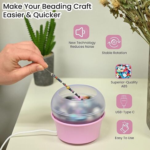 Clay Bead Spinner for Jewelry Making Necklace Bracelet Maker Machine - Electric Bead Spinner Kit with 2 Big Eye Needles & Accessories Friendship Cute Trendy Unique Waist Beads Birthday Gifts - Blue in Saudi Arabia