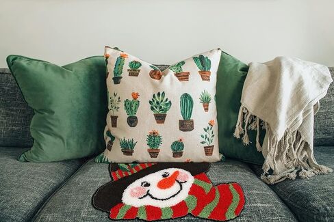 TEZKIM Latch Hook Rug Kits for Adults Kids DIY Christmas Snowman Tapestry Kits with Printed Canvas Doormat Rug Making Kits Needlework Arts Crafts Sewing Carpet Home Decoration 20.5Inch X13.8Inch in Kuwait