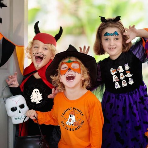 Transfers Halloween DTF جاهزة للضغط - 20 ورقة من Ghost Pumpkin Iron على عمليات النقل لملصقات Terts ، و Retro Boo Heat Transfer Finyl ، الحديد المخيف على شارات لأكياس الملابس DIY in Kuwait