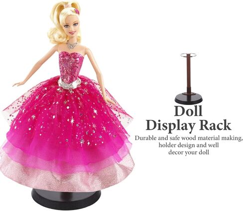 NUOBESTY 1pc Doll Stand Plush Doll Holder Storage Holder Storage Rack Wooden Rack Round Base Display Rack Wood Bracket Practical Doll Bracket Doll Display Stand Children Toy Doll Rack in Saudi Arabia