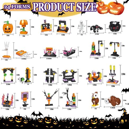 12 Pack Halloween Party Favors for Kids, Happy Halloween 12 in 1 Building Blocks Toy Gift, Halloween Mini Cute Bricks Goodie Bags Fillers Classroom Prizes for Kids Boys or Girls 6-12 in Saudi Arabia