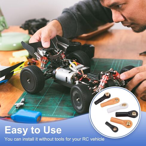 meccanixity m2.2xl26mm 2mm 2mm center hole rc rod plastic rod end link ball join kin jit ball head incoins stering reciage uccaseors for rc crawler car pack of 5 ، Orange in Saudi Arabia