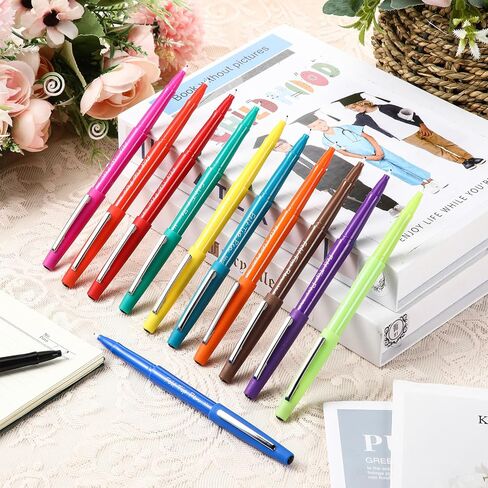 12 Count Scented Felt Tip Pens, 0.7mm Medium Point Felt Pens 12 Colors Markers Journal Planner for Teachers Students Journaling Writing Note Art Office School Supplies in Saudi Arabia