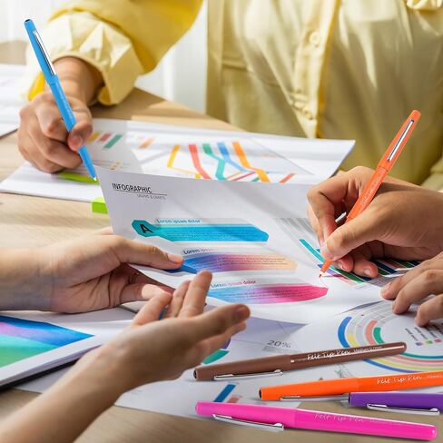12 Count Scented Felt Tip Pens, 0.7mm Medium Point Felt Pens 12 Colors Markers Journal Planner for Teachers Students Journaling Writing Note Art Office School Supplies in Saudi Arabia