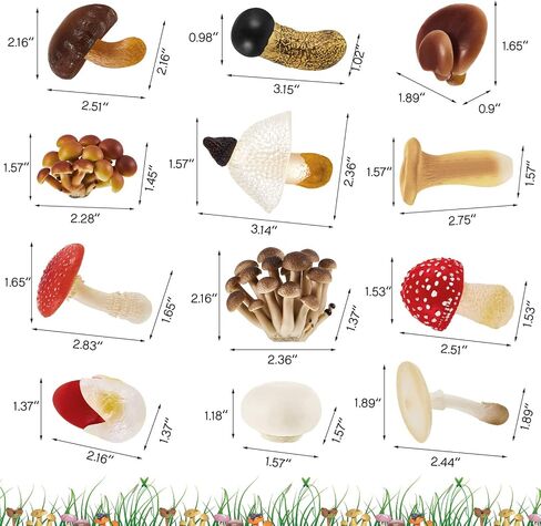 Deekin 12 PCS Figure Mini Miniatures التماثيل المصغرة المصغرة ديكور واقعية تحت عنوان الحفلات لمشاريع ديوراما التعلم هدايا عيد ميلاد (الفطر) in Saudi Arabia