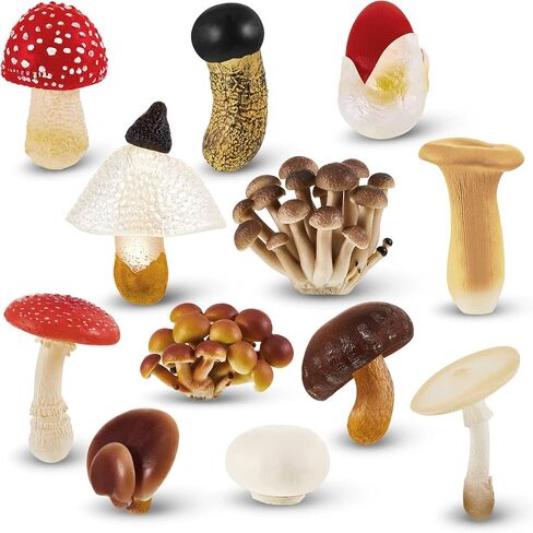 Deekin 12 PCS Figure Mini Miniatures التماثيل المصغرة المصغرة ديكور واقعية تحت عنوان الحفلات لمشاريع ديوراما التعلم هدايا عيد ميلاد (الفطر) in Saudi Arabia