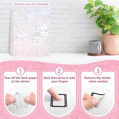 YUATCYA Large Sticker Collecting Book Storage Album 8.5 x 11 Inch Reusable Stickers Organizer Collection Notebook with 40 Sheets Blank Release Paper Letter Size (Cherry Blossoms) in Kuwait