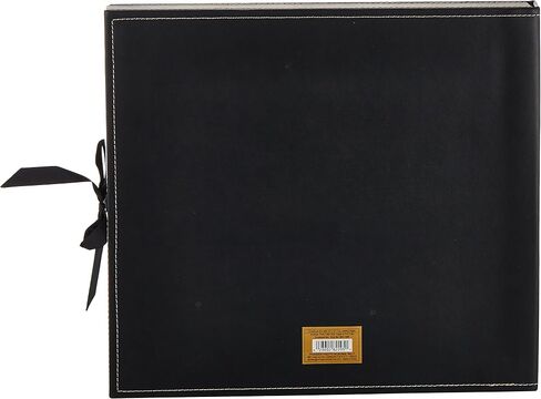 PIONEER 12 Inch by 12 Inch D-Ring Sewn Leatherette Scrapbook Box, Black in Saudi Arabia