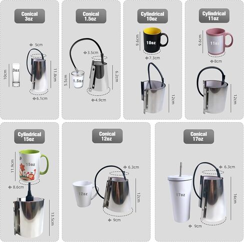 BetterSub Mug Cup Press Heating Transfer Attachment Silica Gel 110V for Heat Press Machine Transfer Sublimation Cylindrical (US Cylindrical 11oz) in Saudi Arabia