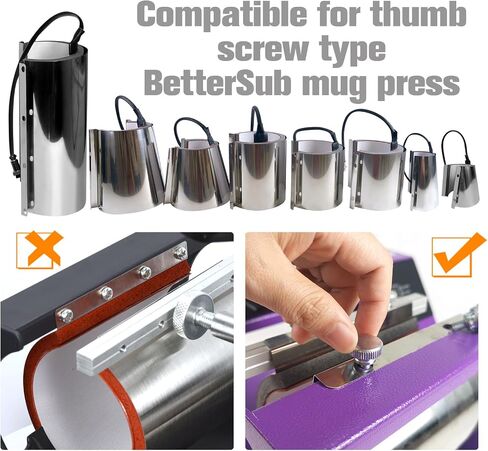 BetterSub Mug Cup Press Heating Transfer Attachment Silica Gel 110V for Heat Press Machine Transfer Sublimation Cylindrical (US Cylindrical 11oz) in Saudi Arabia
