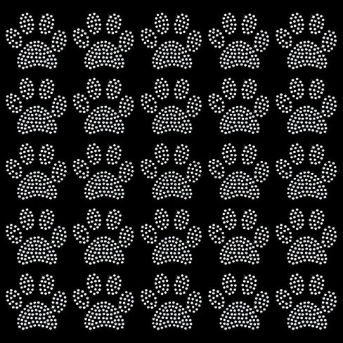 Fingerinspire 36 PCS Dog Paw Rhinestone Iron on Transfer Glitter Clear Ab Dog Paw Paw Rhinestone Patches Hot Melt Rhinestone Patches P.Chor in Saudi Arabia