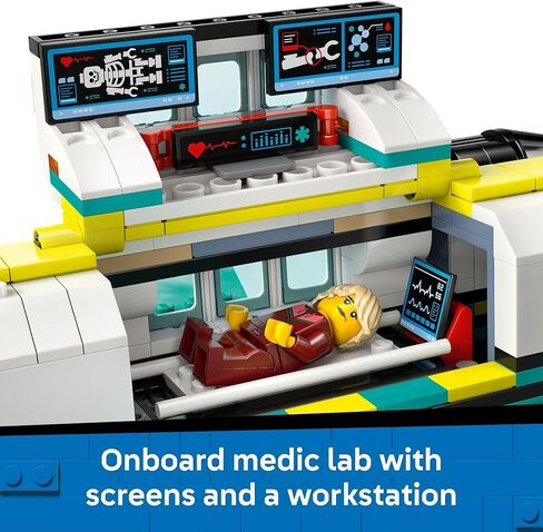 LEGO City Emergency Air Ambulance Airplane Building Toy for Kids - Pretend Play Rescue Airplane Model for Boys & Girls, Ages 6+ - Building Blocks W/Hero Minifigures - Gift Idea for Birthdays - 60465 in Saudi Arabia
