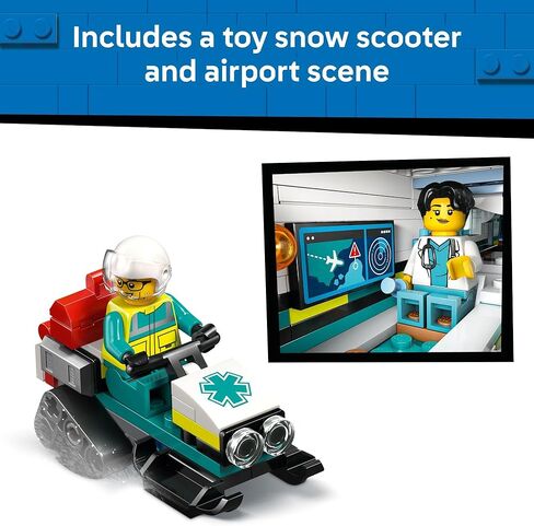 LEGO City Emergency Air Ambulance Airplane Building Toy for Kids - Pretend Play Rescue Airplane Model for Boys & Girls, Ages 6+ - Building Blocks W/Hero Minifigures - Gift Idea for Birthdays - 60465 in Saudi Arabia