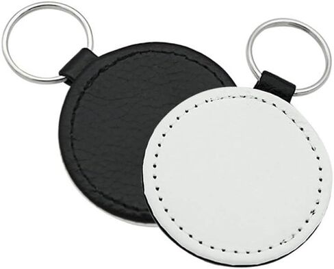 MGBISYI 10Pcs Leather Sublimation Keychains Blank, Keychains Sublimation Heat Transfer Kit Jewelry Making (Round) in Kuwait