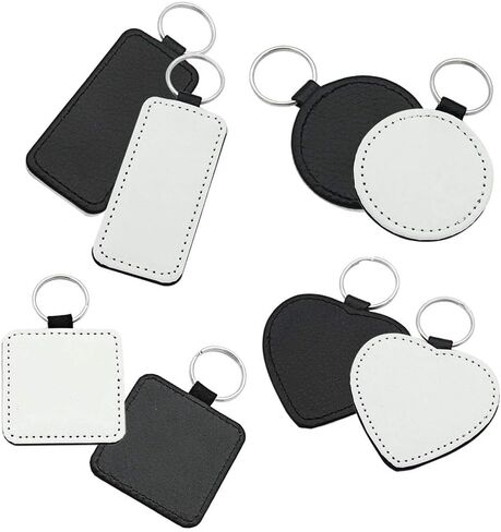 MGBISYI 10Pcs Leather Sublimation Keychains Blank, Keychains Sublimation Heat Transfer Kit Jewelry Making (Round) in Kuwait