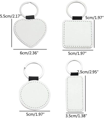 MGBISYI 10Pcs Leather Sublimation Keychains Blank, Keychains Sublimation Heat Transfer Kit Jewelry Making (Round) in Kuwait