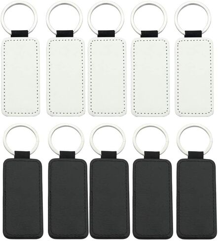 MGBISYI 10Pcs Leather Sublimation Keychains Blank, Keychains Sublimation Heat Transfer Kit Jewelry Making (Round) in Kuwait