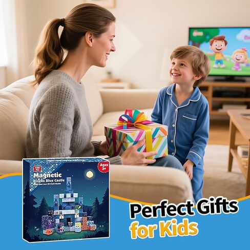 Magnetic Building Blocks for Kids, 100PCS Magnet Blocks Set, 3D Tiles Building Cubes Constructions Toys for Boys & Girls Ages 3+, STEM Sensory Educational Stacking Toy Gift for Toddlers in Saudi Arabia