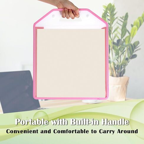 BTSKY 4 Pack 12x12 Scrapbook Paper Storage Organizer, Portable Scrapbook Organizer with Buckle, Expanding Paper Folio Plastic File Organizer for Holding Scrapbook, Vinyl Craft Paper, Cardstock(Pink) in Saudi Arabia