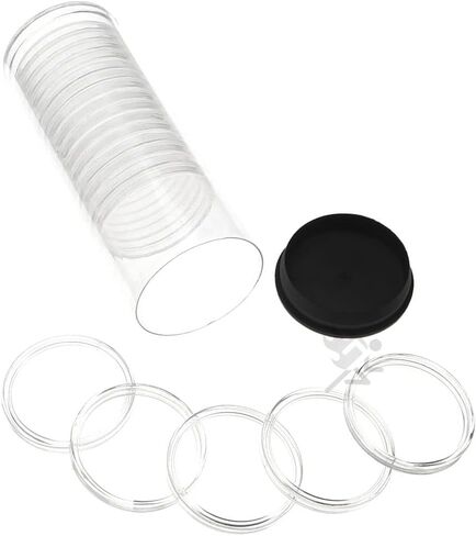 onFireguy 20pcs 38.1mm ملائمة مباشرة "H38" كبسولات وكبورات أنبوب كبسولة مع غطاء غطاء أسود لكبسولات وأنبوب تخزين من الفضة 1 أوقية لمورغان ، السلام ، آيزنهاور الفضية (وليس النسور الفضية) in Saudi Arabia
