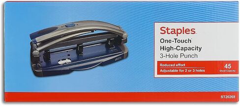 Staples 678950 20268/14824 One-Touch Adjustable 3-Hole Punch 40 Sheet Capacity in Saudi Arabia