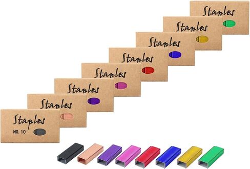 Mogoostry ملونة Staples 26/6 تعبئة Stapler القياسية ، 1/4 بوصة مربى الساق ، 1000pcs/حزمة (8 حزم 26/6 دبابيس المجموع) in Saudi Arabia