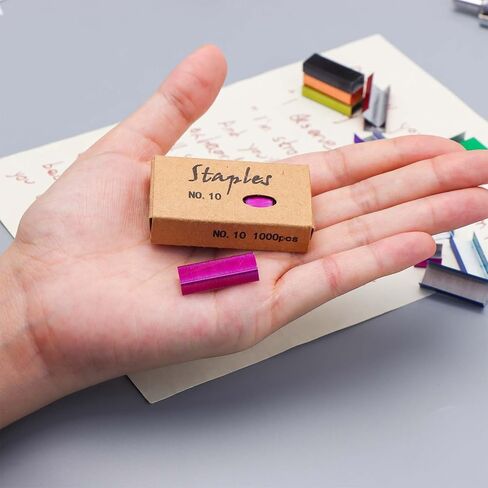 Mogoostry ملونة Staples 26/6 تعبئة Stapler القياسية ، 1/4 بوصة مربى الساق ، 1000pcs/حزمة (8 حزم 26/6 دبابيس المجموع) in Saudi Arabia