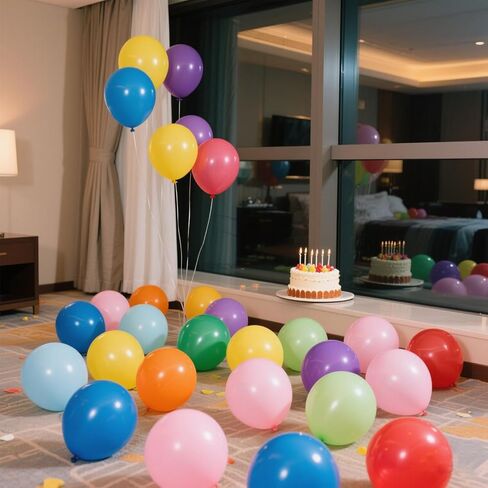 Balloons Assorted Colors Rainbow Decorations 100 Pack 12 inch Round Bright Latex Colorful Balloons for Birthday Baby Shower Wedding Party Birthday Decorations Supplies Arch Garland in Kuwait