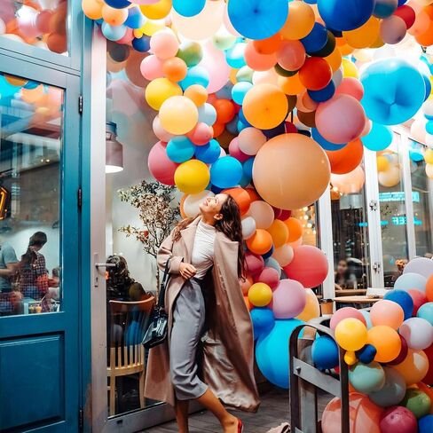Balloons Assorted Colors Rainbow Decorations 100 Pack 12 inch Round Bright Latex Colorful Balloons for Birthday Baby Shower Wedding Party Birthday Decorations Supplies Arch Garland in Kuwait