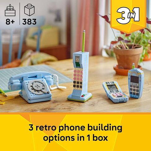 LEGO Creator 3 in 1 Retro Telephone Kids Toy - Home Decor for Bedroom or Kids Room - Building Toy and Learning Playset for Girls & Boys, Ages 8+ - Gift Idea for Birthdays or Special Occasions - 31174 in Saudi Arabia