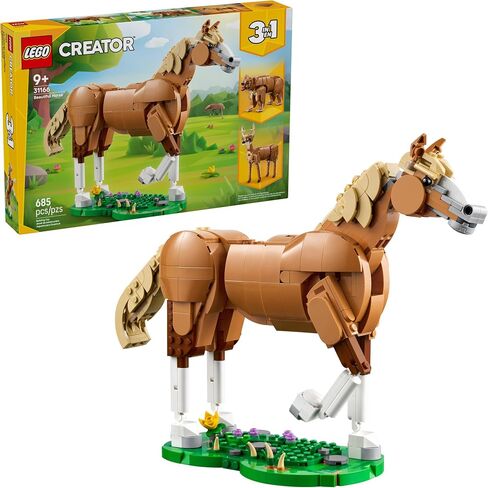 LEGO Creator 3 in 1 Beautiful Horse Building Toy for Kids - Building Blocks & Learning Toy for Girls & Boys, Ages 9+, Create a Horse, Bear, or Deer Toy with 1 Set - Gift for Birthdays - 31166 in Saudi Arabia